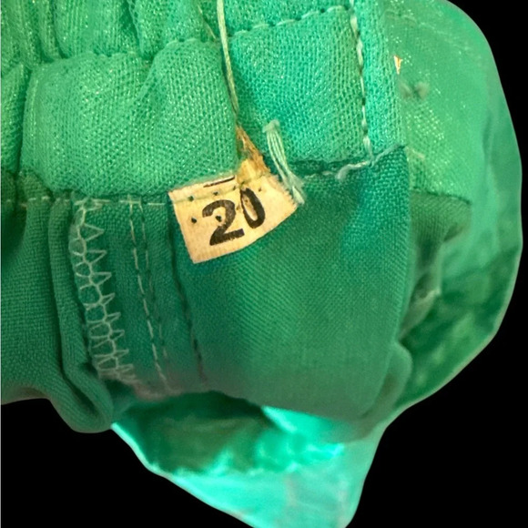 Girls Indian Lehenga Skirt Size 20 Green Pink Gold Trim Traditional Outfit Party - Picture 5 of 6